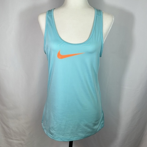 Nike Pro Bright Blue Logo Racerback Tank Top Large - Picture 2 of 7